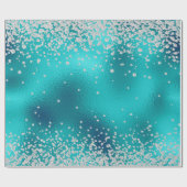 Diamanten Nep Glitter Bling Robijn Eigeel Teal Bla Cadeaupapier (Vlak)