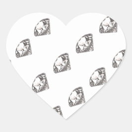 Diamanten op een hart sticker