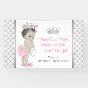 Diamanten Parel Prinses Baby Shower Spandoek