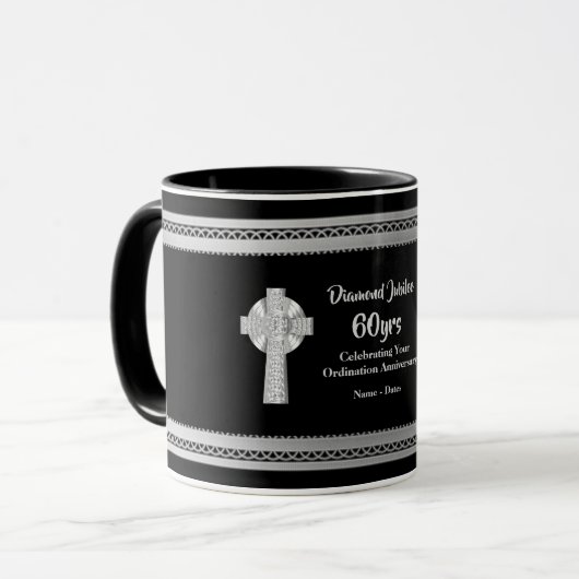 Diamanten Priesterwijding Jubileum 60-jarig Jubile Mok (Voorkant links)