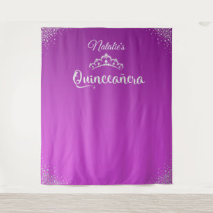 Diamanten Prinses Kroon Quinceañera Achtergrond Wandkleed