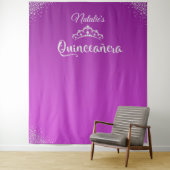 Diamanten Prinsessen Kroon Quinceañera Achtergrond Wandkleed (In situ)