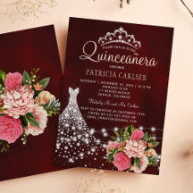 Diamanten prinsessenjurk bordeauxrood chic quincea