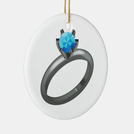 Diamanten Ring - Emoji Keramisch Ornament (Rechts)