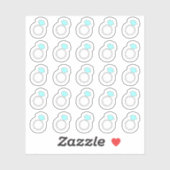 Diamanten Ring Herinnering Bruiloft Trouwdatum Pla Sticker (Vel)