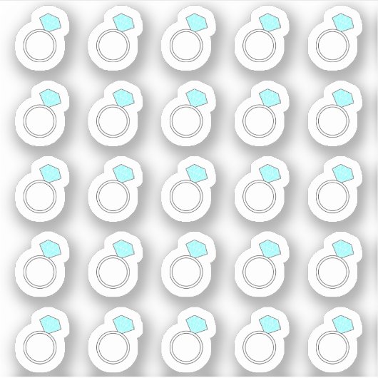 Diamanten Ring Herinnering Bruiloft Trouwdatum Pla Sticker (Voorkant)