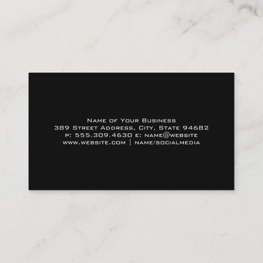 Diamanten Ring Logo | Goud Metaalachtig Visitekaartje (Achterkant)