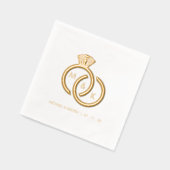 Diamanten Ring Monogram Huwelijk Folie Servetten (Links)