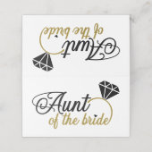 Diamanten ring tante van de bruid plaatskaartje (Buitenkant ongevouwen)