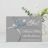 Diamanten ring, vrijgezellenfeest, ze zei ja kaart (Staand voorkant)