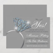 Diamanten ring, vrijgezellenfeest, ze zei ja kaart (Voorkant / Achterkant)