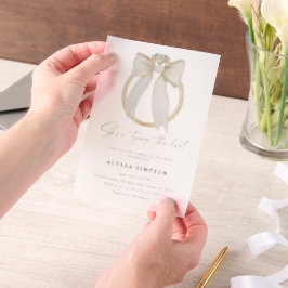 Diamanten ring Ze gaat trouwen Bruidsfeest Vellum Uitnodigingen