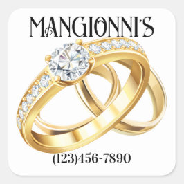Diamanten Ringen Vierkante Sticker