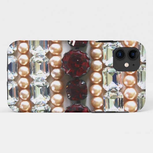Diamanten robijnen parels Case-Mate iPhone case (Achterkant (horizontaal))