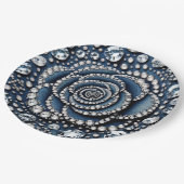 Diamanten Roos & Denim Glam Sweet 16 Verjaardagsfe Papieren Bordje (Gekanteld)