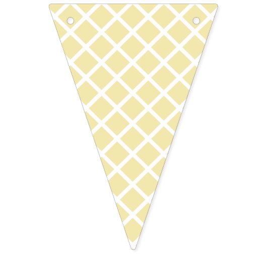 Diamanten rooster wit - Boter geel Vlaggetjes (Eerste vlag)