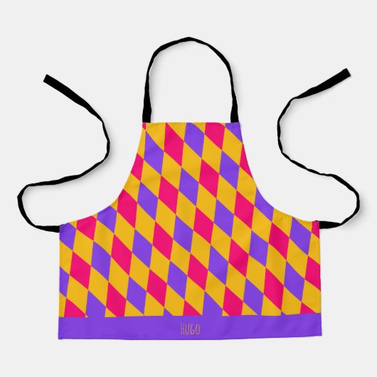 Diamanten Roze Geel Minimale Patroon Schort (Voorkant)