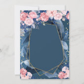 Diamanten Rozen Frame Navyblauw Afstudeerfeest Kaart (Achterkant)