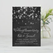 Diamanten schoolbord huwelijksjubileum uitnodiging (Staand voorkant)