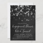 Diamanten schoolbord verlovingsfeest uitnodiging (Voorkant)