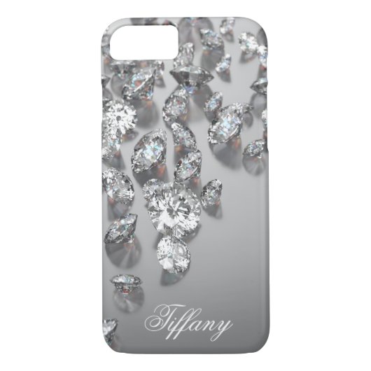 Diamanten Shiny Sparkling Bling Monogrammed Custom Case-Mate iPhone Case (Achterkant)