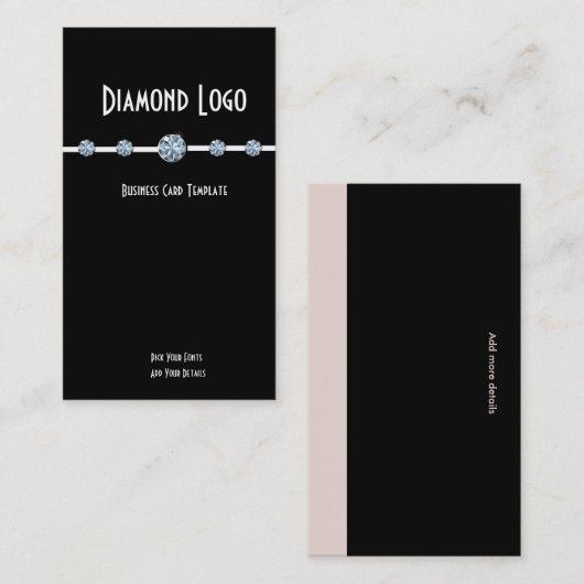 Diamanten sieraden - Diamond Logo Visitekaartje (Voorkant / Achterkant)