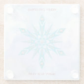 Diamanten sneeuwvlok glazen onderzetter (Achterkant)