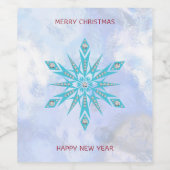 Diamanten & Sneeuwvlok Wijn Etiket (Enkel label)