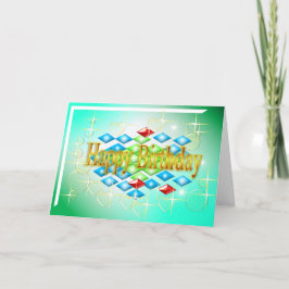 Diamanten sterren bubbels in goud en groen verjaar kaart