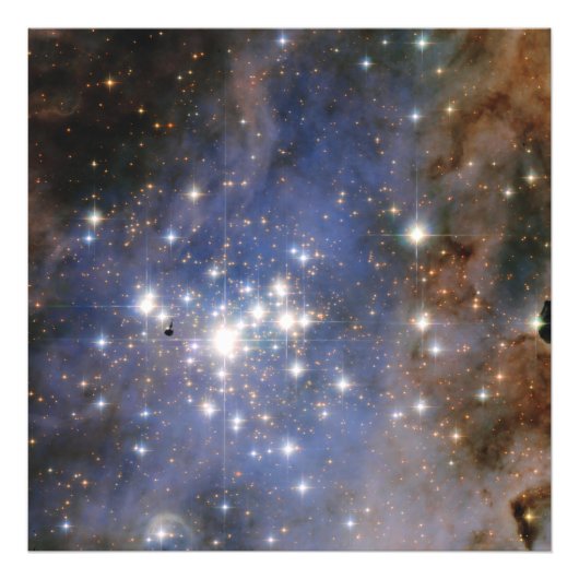 Diamanten sterren in Carina Nebula Hubble Space Foto Afdruk (Voorkant)