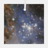 Diamanten sterren in Carina Nebula Hubble Space Glas Ornament (Achterkant)
