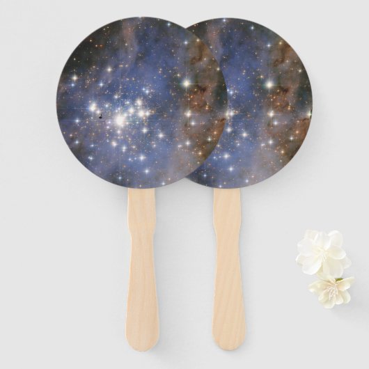 Diamanten sterren in Carina Nebula Hubble Space Handwaaier (Voorkant en achterkant)