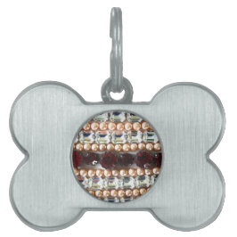 Diamanten strass parels -  sieraden huisdieren naamplaatje