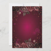 Diamanten, Tiara Bourgondische Rozen Quinceañera Kaart (Achterkant)