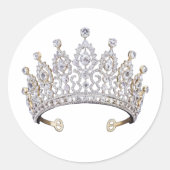 diamanten tiara gift ronde sticker (Voorkant)