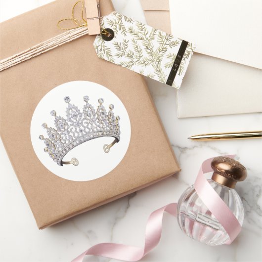 diamanten tiara gift ronde sticker (Geschenken)