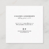 Diamanten tiara op zwarte bruiloft juwelier vierkante visitekaartje (Achterkant)