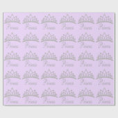 Diamanten Tiara Paarse Prinses Inpakpapier (Vlak)