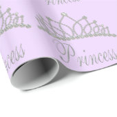 Diamanten Tiara Paarse Prinses Inpakpapier (Rol Hoek)