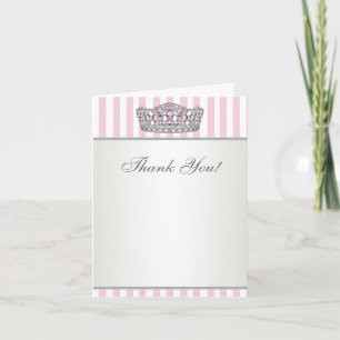 Diamanten Tiara Zilver Roze Prinses Bedanktkaart Bedankkaart