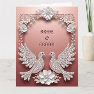 Diamanten Trouw Duif Stel In Roze Goud Kaart