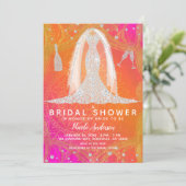 Diamanten Trouwjurk Indische Helder Bruiloft Kaart (Staand voorkant)