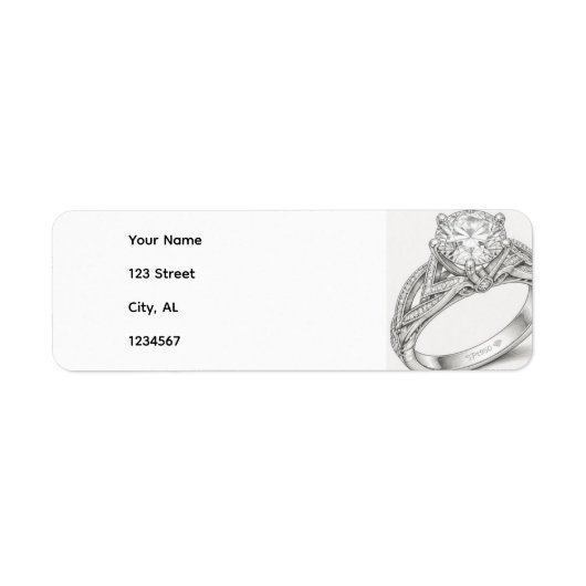 Diamanten Trouwring Retouradreslabels Etiket (Voorkant)