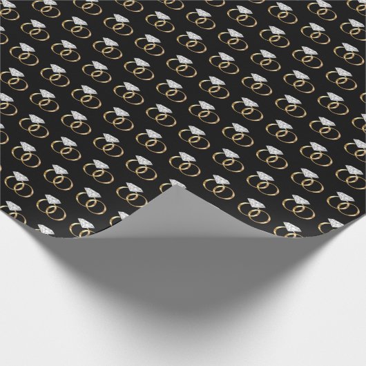 Diamanten trouwringen zwart goud cadeaupapier (Hoek)