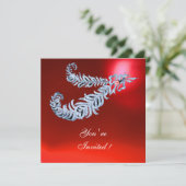 DIAMANTEN VEDEREN  Rood RobijnChampagne Kaart (Staand voorkant)