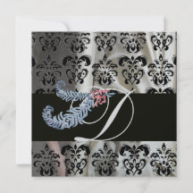 DIAMANTEN VERE SILVER ZWART ZIJDE DAMAST MONOGRAM