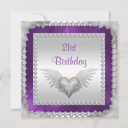 Diamanten & Veren 21e Verjaardag Kaart (Voorkant)