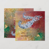 DIAMANTEN VEREN, bruin geel groen gouden glitters Kaart (Voorkant / Achterkant)