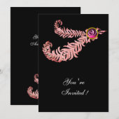 DIAMANTEN VEREN MONOGRAM ,rood robijn ,roze Kaart (Voorkant / Achterkant)