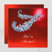 DIAMANTEN VEREN  Rode RobijnChampagne Kaart (Voorkant / Achterkant)